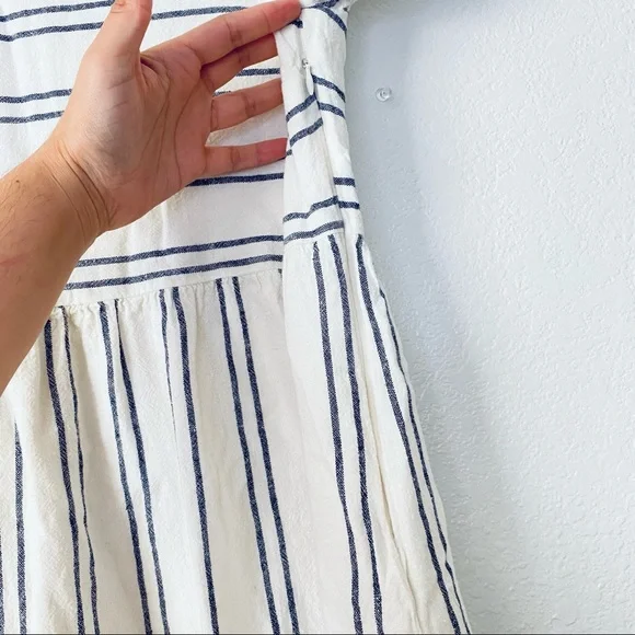 Old Navy XS Striped Linen Blend Fit & Flare Swing Boho Side Zip Dress - Picture 5 of 8